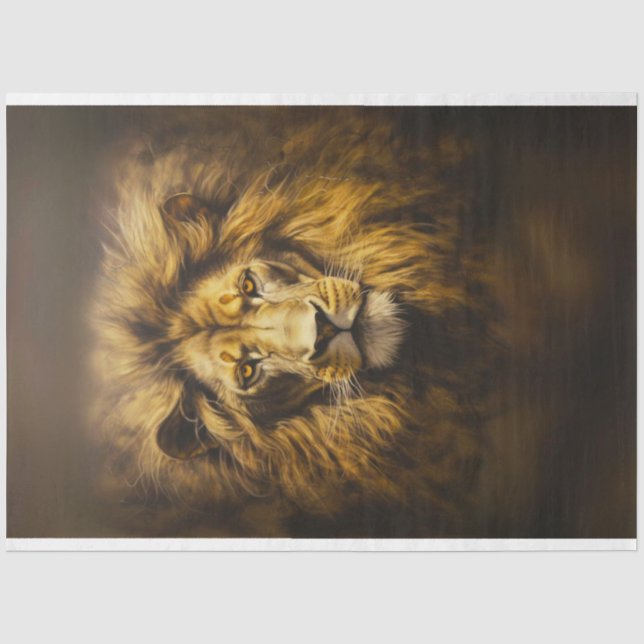 African Lion King of Dschungel Decoupage Seidenpapier (Vorderseite)