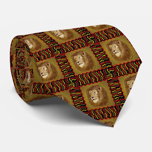 African Lion Neck Tie Krawatte (Gerollt)