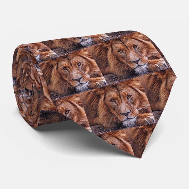 African Lion Neck Tie Krawatte (Gerollt)