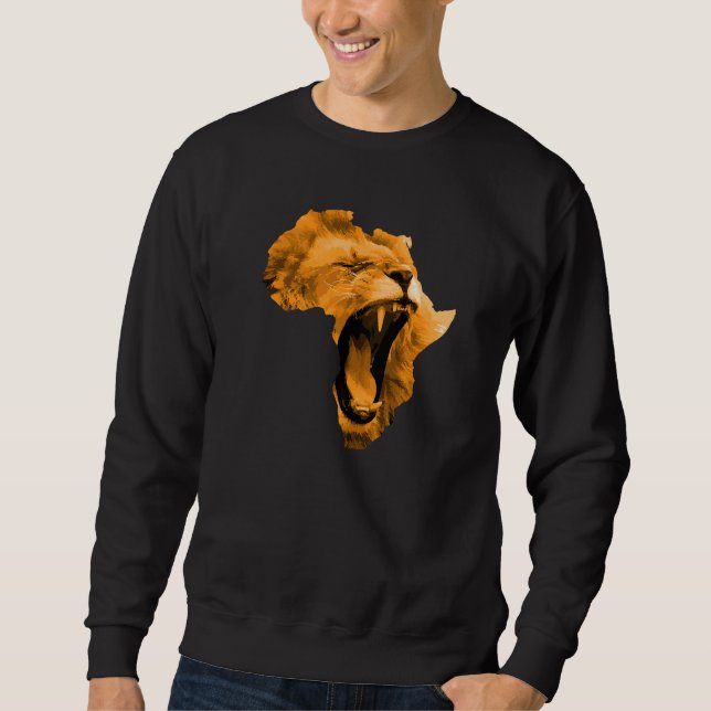 African Lion Roaring Safari Culture Africa Map  1 Sweatshirt (Vorderseite)