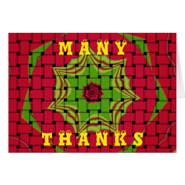 African Lovely Woven Red and Lemon Green Design (Vorderseite (Horizontal))