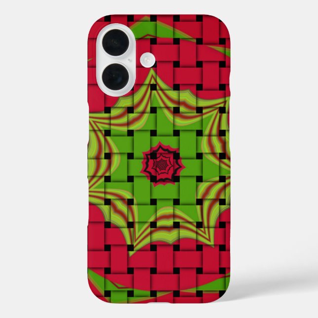 African Lovely Woven Red Design iPhone 16 Hülle (Rückseite)
