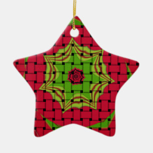 African Lovely Woven Red Design Keramikornament