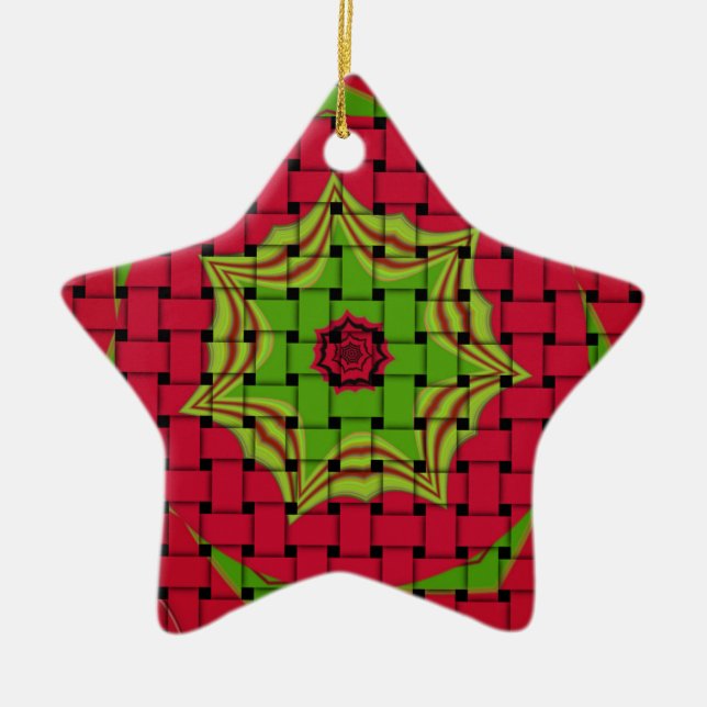 African Lovely Woven Red Design Keramikornament (Vorne)