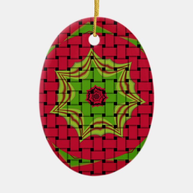 African Lovely Woven Red Design Keramikornament (Vorne)