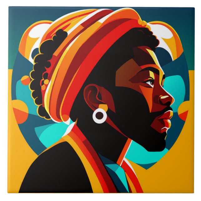 African Man Tile Fliese (Vorderseite)