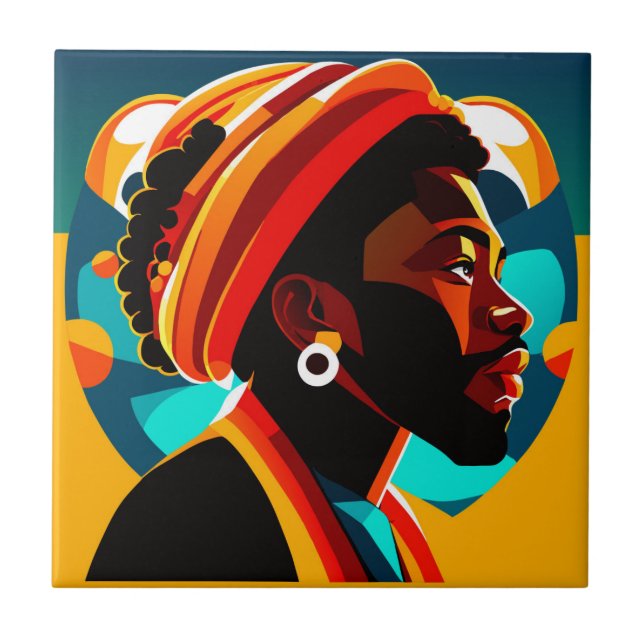 African Man Tile Fliese (Vorderseite)