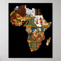 African Map Black Afro Pride Africa
