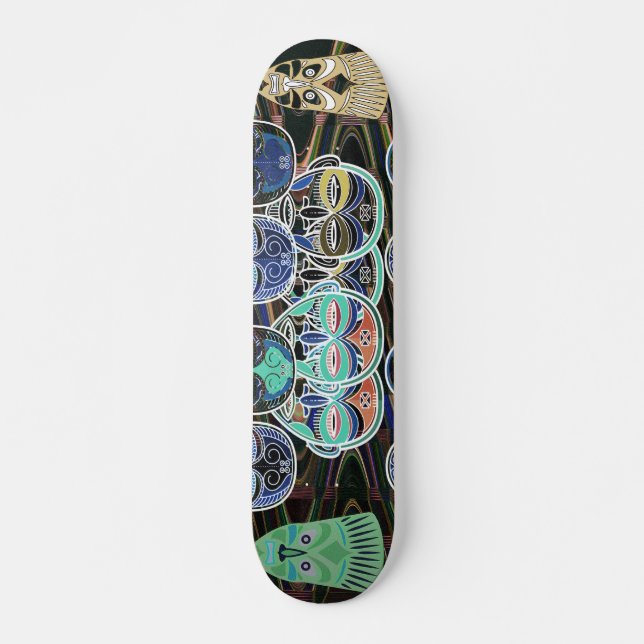 African Masks V1 Skateboard (Vorne)