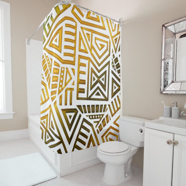 African Motif Digital Graphic Duschvorhang (Beispiel)