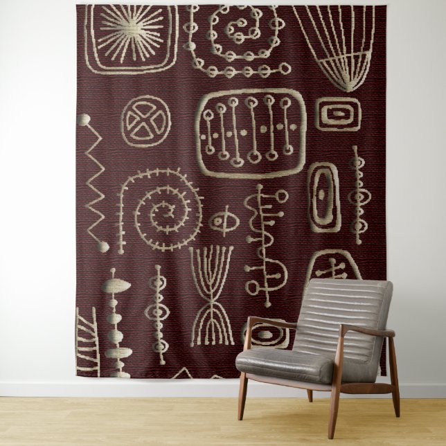 African Motif Print Wandteppich (Beispiel)
