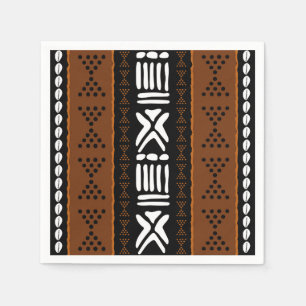 African Mud Cloud Bogolan Designer Paper Napkins Serviette