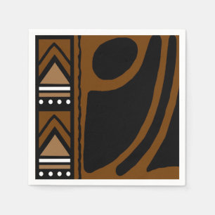 African Mud Cloud Bogolan Designer Paper Napkins Serviette