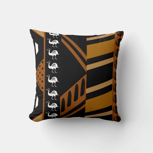 African Mudcloth Bogolan Design Throw Kissen (Vorderseite)