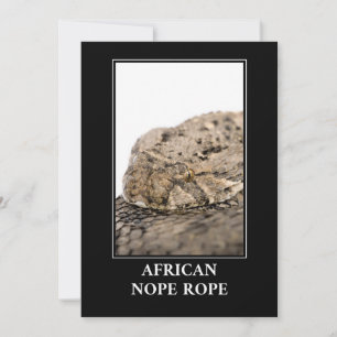 African Nope Rope - Puff adder Snake Danger Einladung