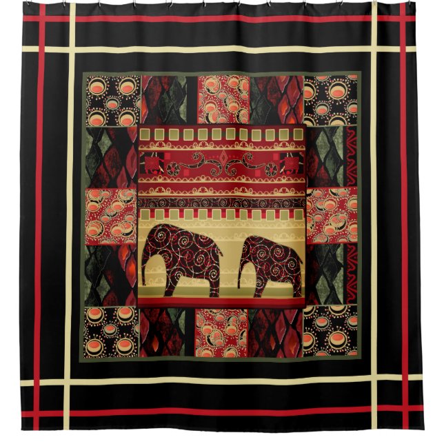 African Patchwork Duschvorhang (Vorderseite)