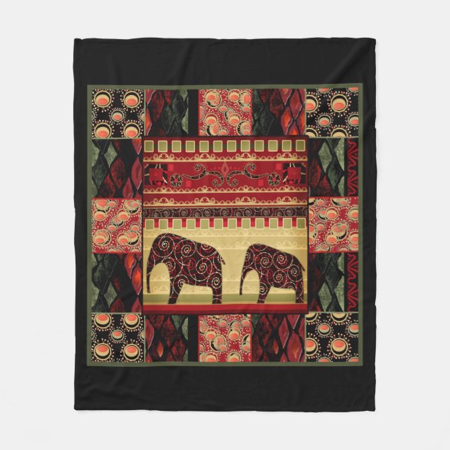 African Patchwork Fleecedecke (Vorderseite)