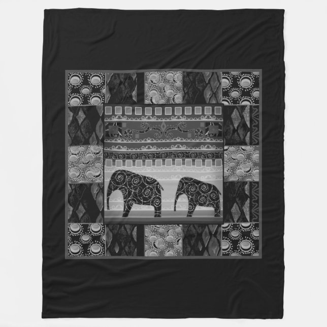 African Patchwork Fleecedecke (Vorderseite)