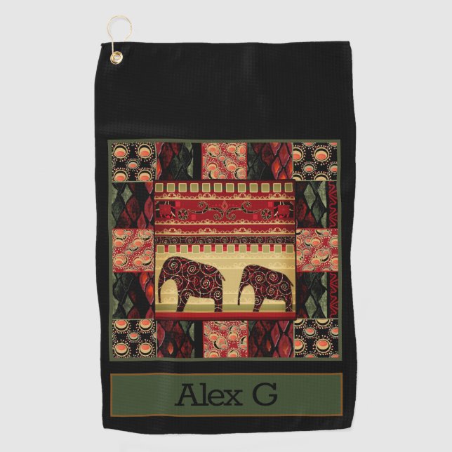 African Patchwork Golfhandtuch (Vorderseite)