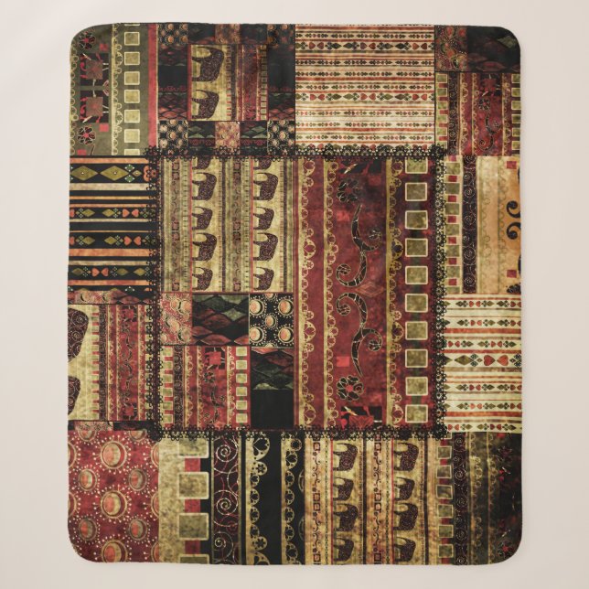 African Patchwork: Grunge Print Background Sherpadecke (Vorderseite)