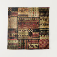African Patchwork: Grunge Print Background