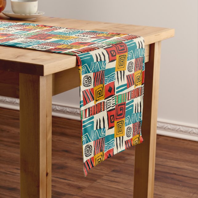 African Patchwork Table Runner Großer Tischläufer (Beispiel)