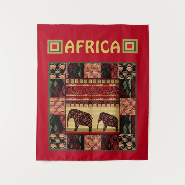 African Patchwork Wandteppich (Vorderseite)