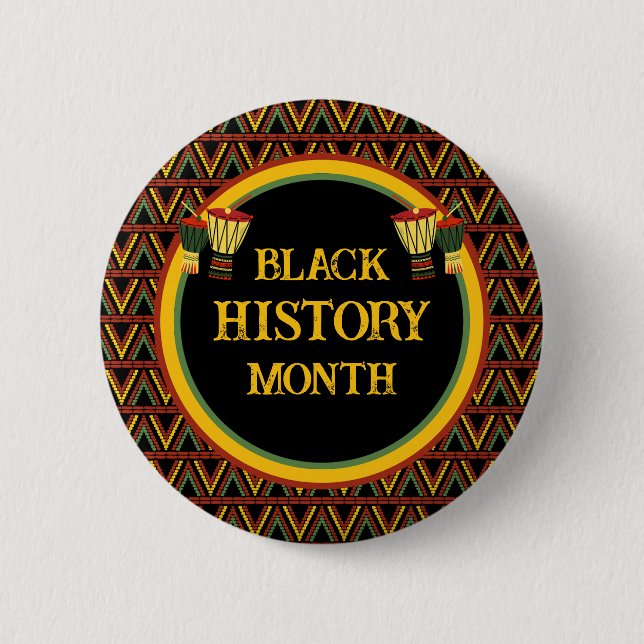 African Patterns Black History Month Celebration Button (Vorderseite)