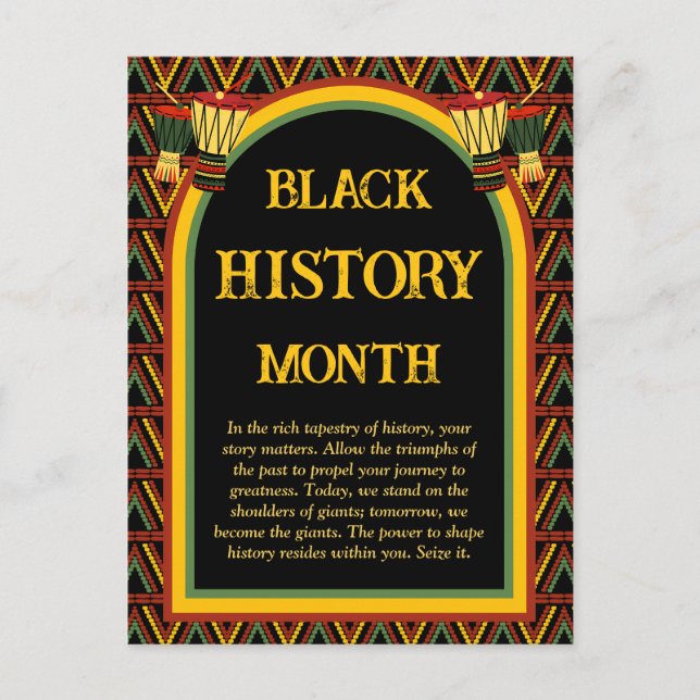 African Patterns Black History Month Celebration Postkarte (Vorderseite)