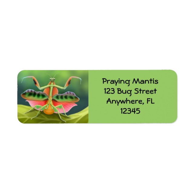 African Praying Mantis Label (Vorne)