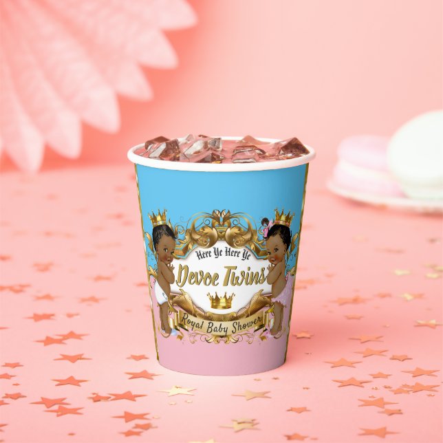 African Princess Pink & Blue| Gold Glitzern Pappbecher (Insitu)