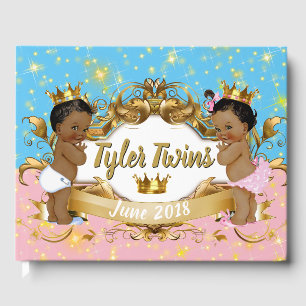 African Princess Pink Blue Royal Guestbook Gästebuch
