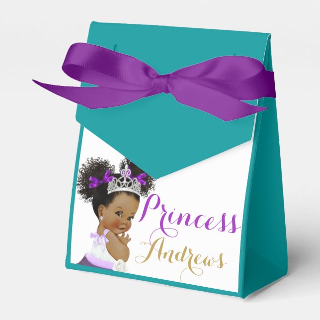 African Princess Royal Aquamarin Lila & Gold Elega Geschenkschachtel (Vorderseite)