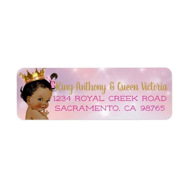 African Princess Royal Baby Shower Mailing Labels (Vorne)