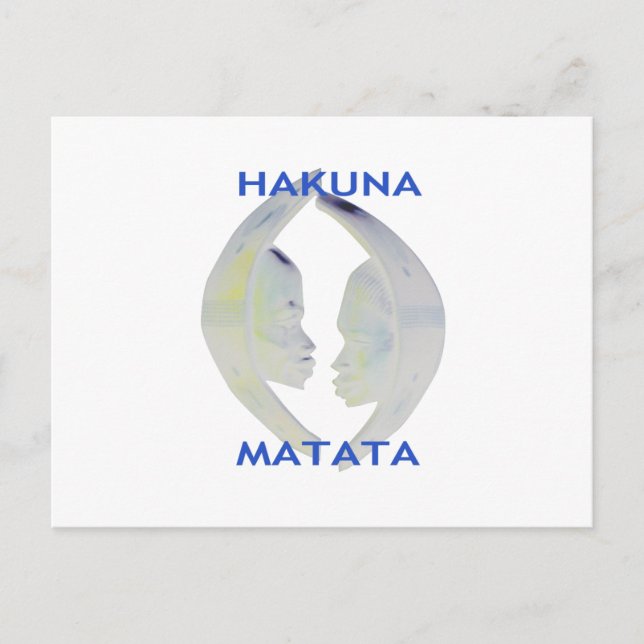 African Print Hakuna Matata Design Ankündigungspostkarte (Vorderseite)