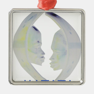 African Print Hakuna Matata Design Silbernes Ornament