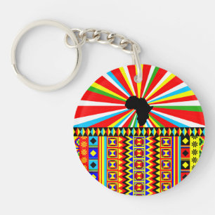 African Print Kente Cloth Tribal Muster Ankara Schlüsselanhänger