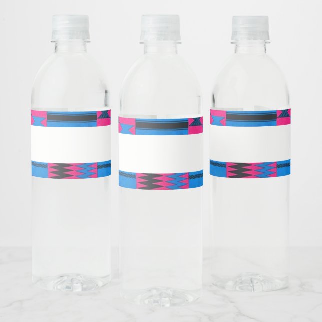 African Print Water Bottel Label (Flaschen)