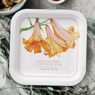 African Queen Lilie orange rosa florale Hochzeitsk Pappteller