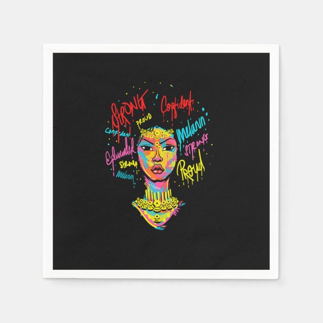 African Queen Strong Woman Black History Month Pro Serviette (Vorderseite)