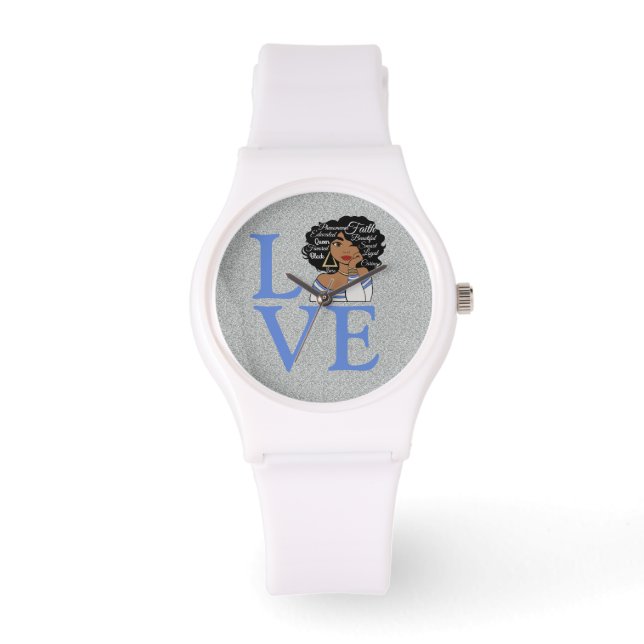 African Queen Stylish Glitzer Sporty Chic Armbanduhr (Vorderseite)