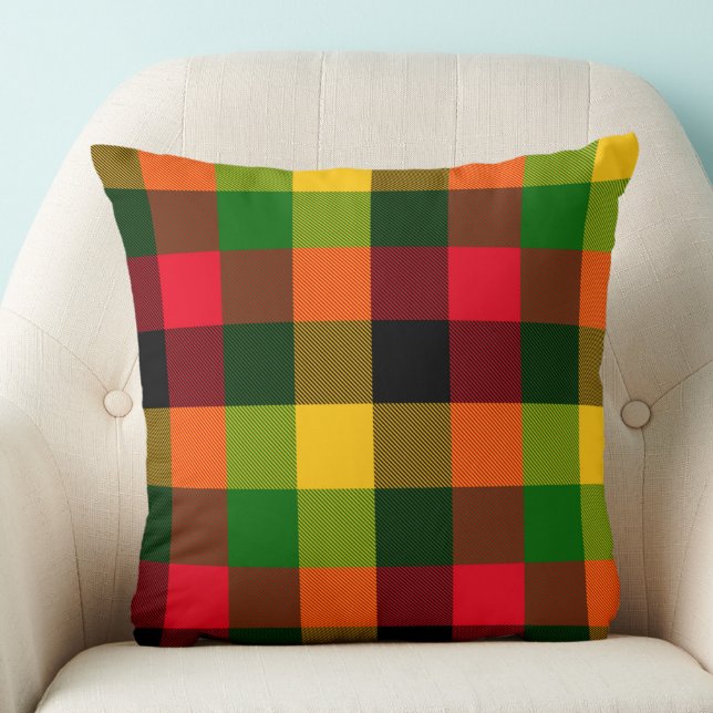  African Rasta Reggae Colours Plaid Pattern Design Kissen (Von Creator hochgeladen)