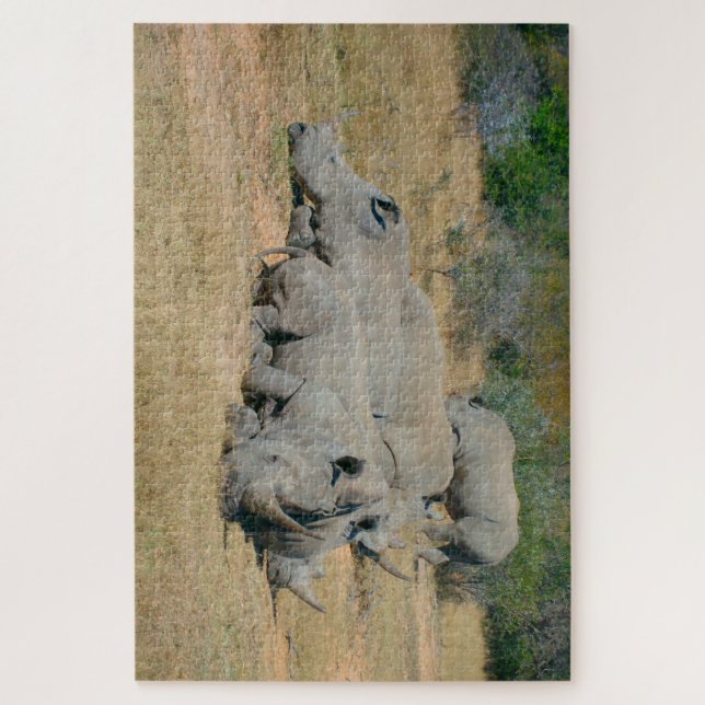African Rhino Family Resting Puzzle (Vertikal)