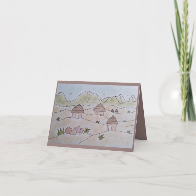 African Rondavel Huts Thank You Card Dankeskarte (Vorderseite)