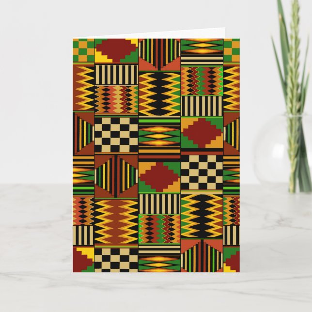 African Royal Kente Cloud Design Karte (Vorderseite)