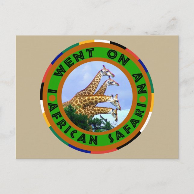 African Safari 4 Giraffen Feiertagspostkarte (Vorderseite)