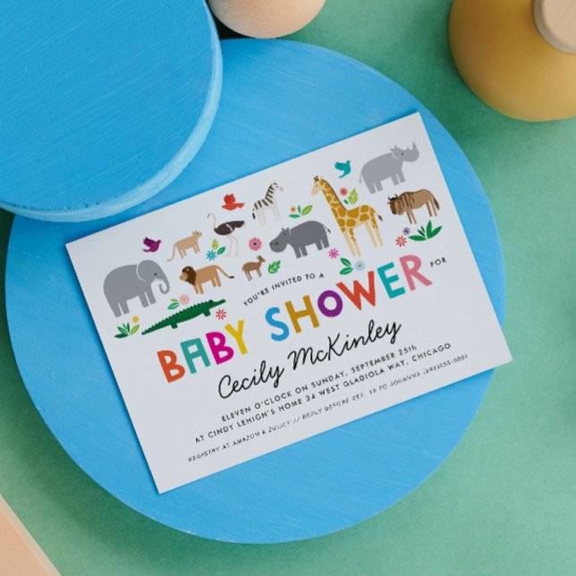 African Safari Animals Baby Shower Einladung (Von Creator hochgeladen)