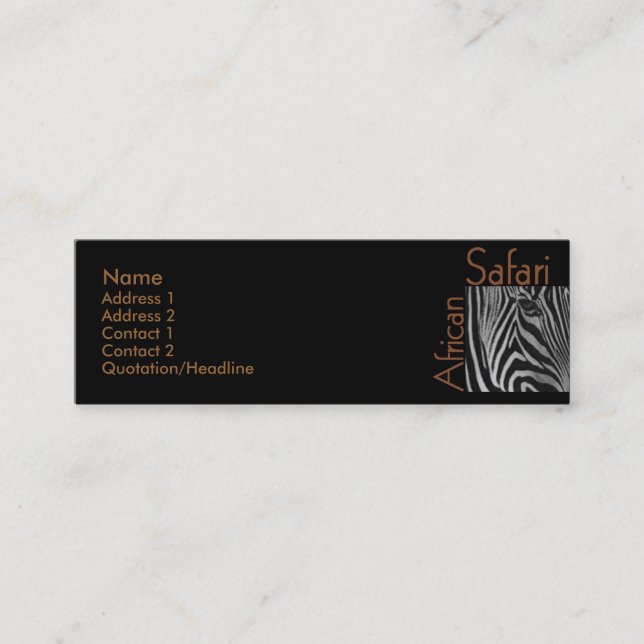 African Safari Business Card Mini Visitenkarte (Vorderseite)