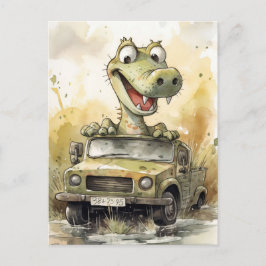 African Safari Crocodile Postcard Postkarte