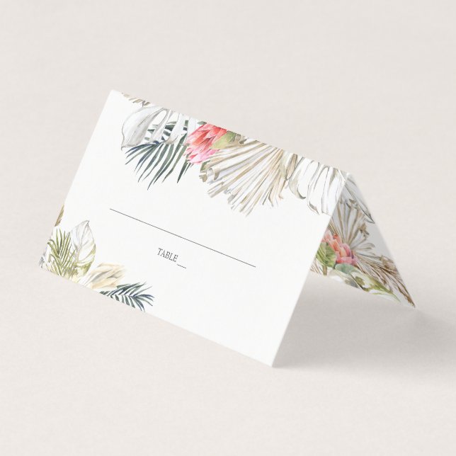 African Safari Floral | Hochzeitsfeier Platzkarte Visitenkarten (Vorderseite)